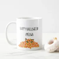 Cat in the Candy Corn Funny Halloween Coffee Mug