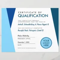 Blue Therapy Animal Graduate Certificate Diploma