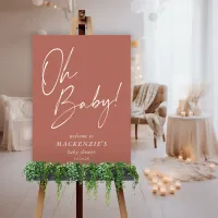 Boho Terracotta Oh Baby Baby Shower Welcome Foam Board