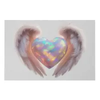 *~*  Heart Glowing Angel Wings  AP78 Opal Poster Faux Canvas Print