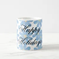 Blue Floral Pattern - Holiday Coffee Mugs