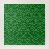 Green Nested Hexagons Jigsaw Puzzle