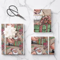 Funny Dirty Santa Christmas Collection Wrapping Paper Sheets