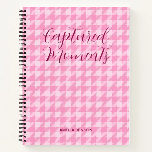 Pink Plaids, Tartan, Buffalo Checks Pattern Notebook