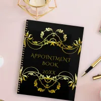 Fancy Gold Ornate Frame On Black Appointment Book Planner