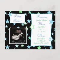 It's a Boy,  Ultrasound Pic Baby Shower Invitation