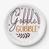 Gobble Gobble Custom Thanksgiving Paper Plates