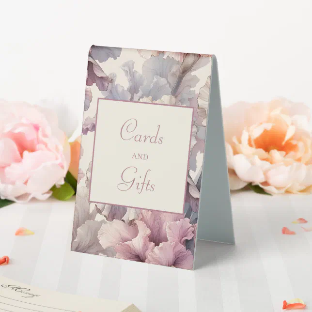 Elegant Modern Floral Blush Cards & Gifts Wedding Table Tent Sign