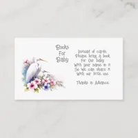 Coastal Egret Books for Baby Enclosure Card