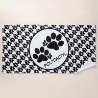 Beach Towel - Polydactyl Paw Prints