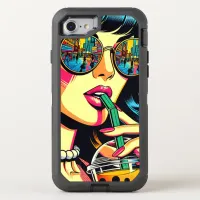 Pop Art Comic Book Pretty Woman Drinking Boba OtterBox Defender iPhone SE/8/7 Case