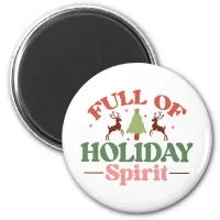 Holiday Spirit Retro Groovy Christmas Holidays Magnet