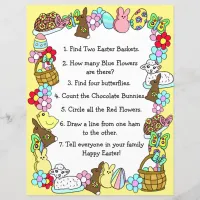 Whimsical Easter Bunny and Poem Kid's Letter Game