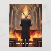 Trump Prays in a Church The Anti-Christ Postcard