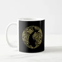 Koi Carp Fish Ornate Patterned Black Coffee Mug