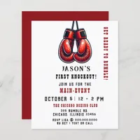 Budget First Knockout Boxing Birthday Invitation