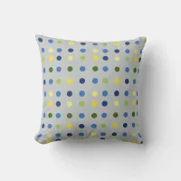 Yellow Buttercups and Blue Iris Dots Throw Pillow