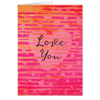 Custom Name Pink Hearts Valentine's Day Card