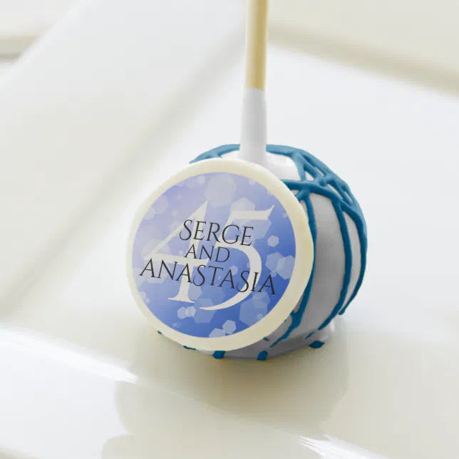 Elegant 45th Sapphire Wedding Anniversary Cake Pops