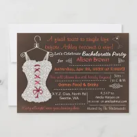 Chalkboard cranberry Lace Lingerie Shower Invitation