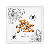 Trick or Treat Typography w/Spiders ID680 Acrylic Tray