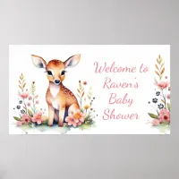 Personalized Baby Deer Themed Baby Shower Poster