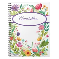 Wildflower Frame Colorful Spiral Photo Notebook