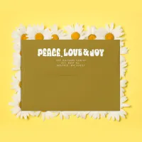 Green Retro Groovy Peace Love Joy Holiday Envelope