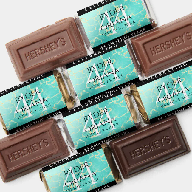 Elegant 44th Turquoise Wedding Anniversary Hershey's Miniatures