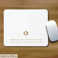 Simple Elegant White Gold Logo Mouse Pad