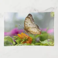 Butterfly and Flower Close-up Photo  Trinket Tray