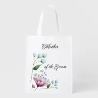 Elegant Floral Wedding Soft Botanical Romance Grocery Bag