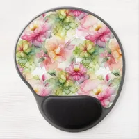 Pastel Flower Alcohol Ink Illustration  Gel Mouse Pad