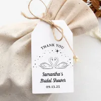 Hand Drawn Swan Elegant Bridal Shower Thank You Gift Tags