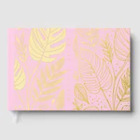 Monstera Gold Foliage Wedding  Foil Guest Book