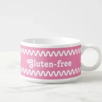 Gluten Free Celiac Coeliac Pink White Bowl