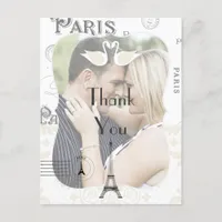 Paris Wedding Theme Thank You Postcard