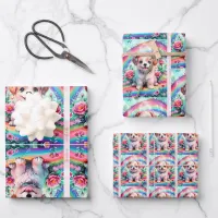 Cute Puppy Dog Wrapping Paper Sheets