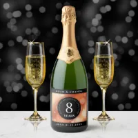 Elegant 8th Bronze Wedding Anniversary Sparkling Wine Label
