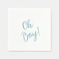 Oh Boy Modern Cute Blue Boy Baby Shower Napkins