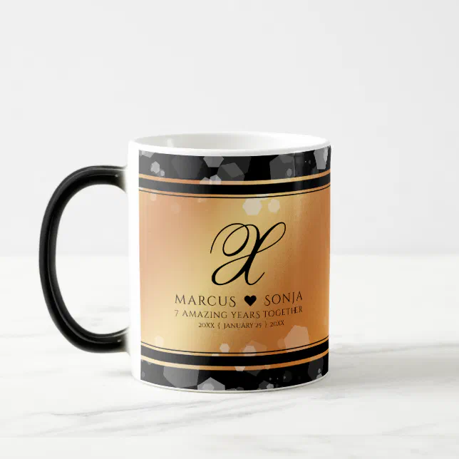 Elegant 7th 22nd 49th Copper Wedding Anniversary Magic Mug