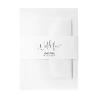 Simply Minimalist Wedding Black ID523 Invitation Belly Band