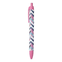 Pink White Blue Zigzag Chevy Pattern Pen