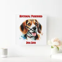 Celebrating National Purebred Dog Day With Beagle Square Wall Clock