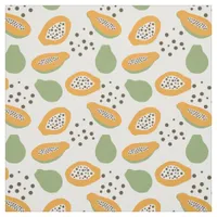 Tropical Papaya Fruit Pattern Fabric