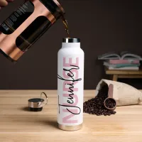 Personalized Pink Nurse Typography Water Bottle