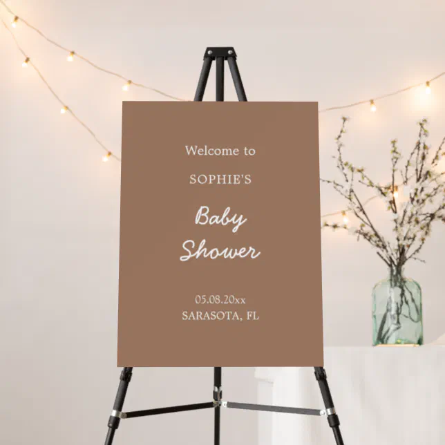 Baby Shower Gentle Brown Welcome Sign
