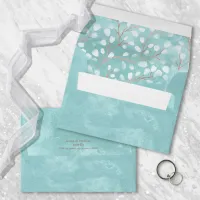 Watercolor Snowdrops Wedding Teal/Copper ID726 Envelope