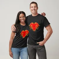 Bold Romantic Valentine Red Goth Heart  T-Shirt