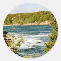 Arcadia National Park Through the Trees Classic Round Sticker